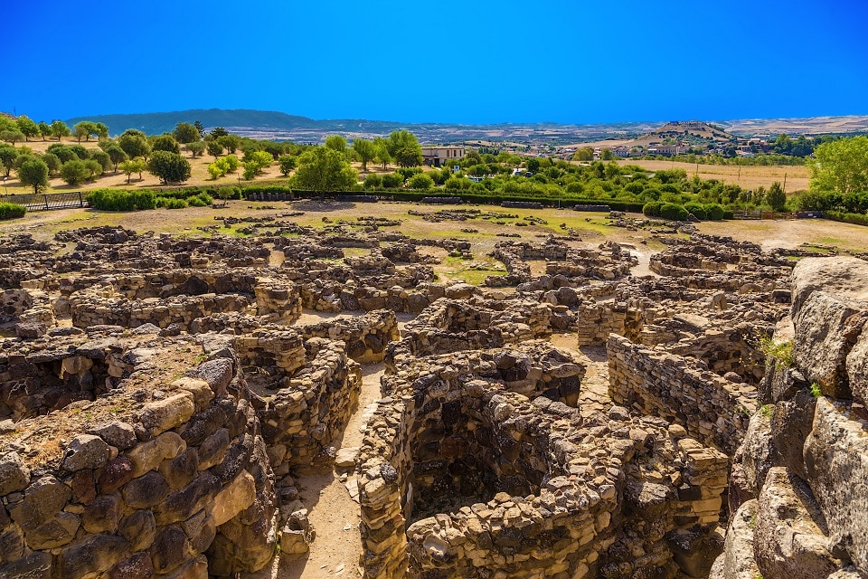 Barumini, Sardegna, Italia. Vista del complesso preistorico nuragico di Su Nuraxi di Barumini, Patrimonio del UNESCO